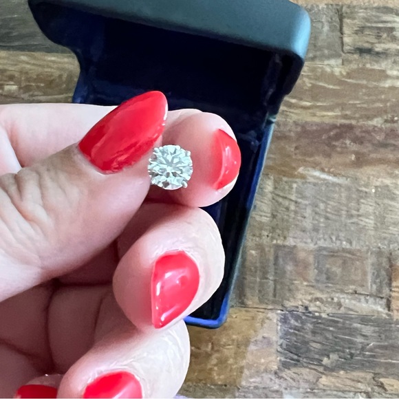 2.03 Ct D-E Color Lab Grown Diamond Studs - Picture 9 of 11